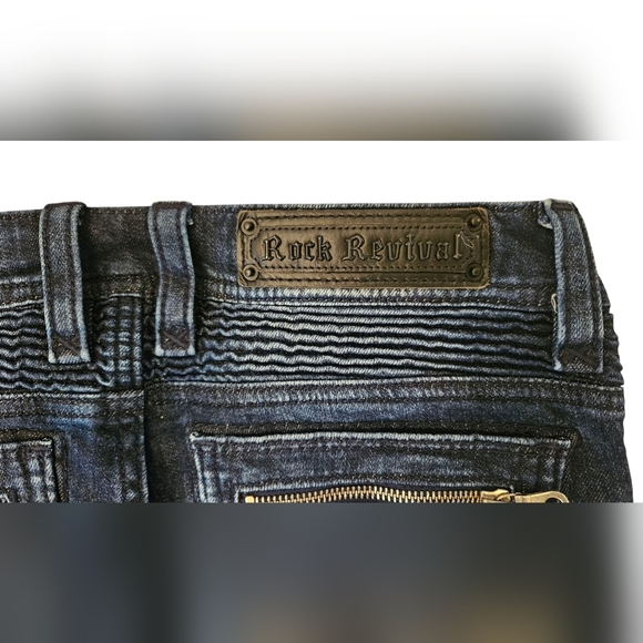 Rock Revival Moto Cladelle Skinny Stretch Jean - Sz 29 - Picture 13 of 15